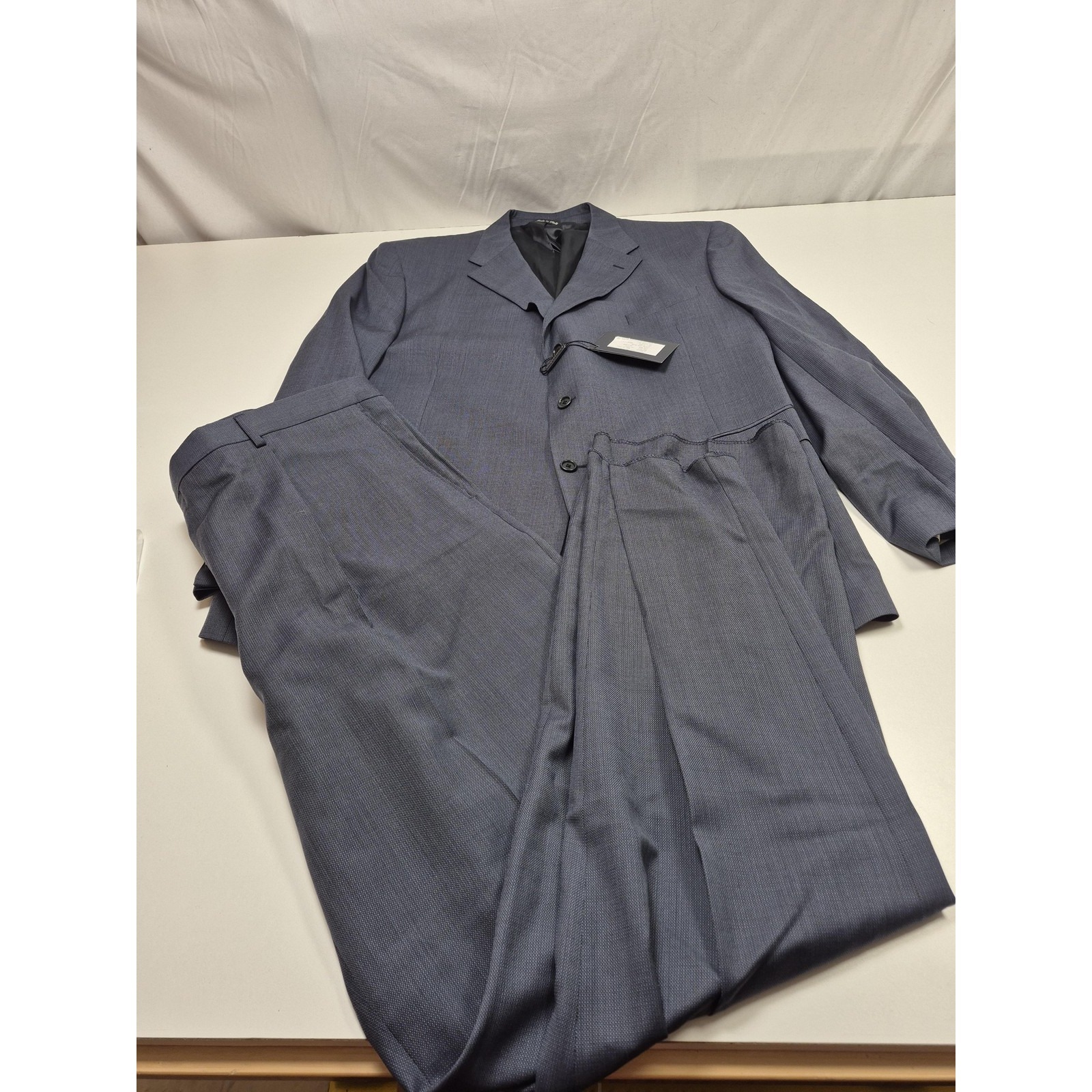 Roberto Zanieri Suit Mens 52 Long Blue 100% Wool 2 Piece 46x36 Italy Nwt